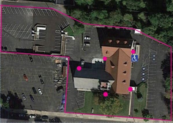 aerial view of parking at Hight Street UMC