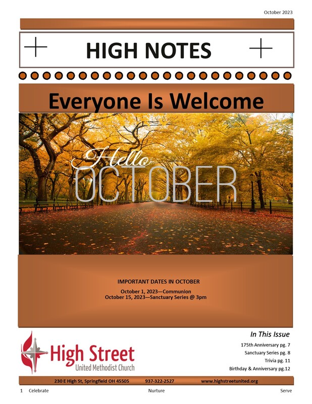 October Newsletter High Street United Methodist Church