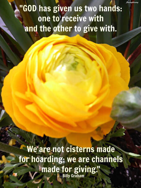 Billy Graham quote with yellow flower
